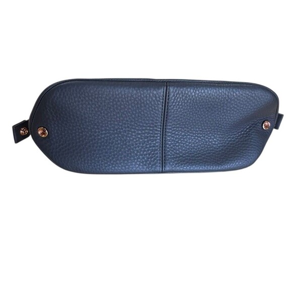 Dagne Dover Lola Gray Pebbled Leather Cosmetic Zip Pouch Makeup Toiletry Bag - Picture 6 of 13